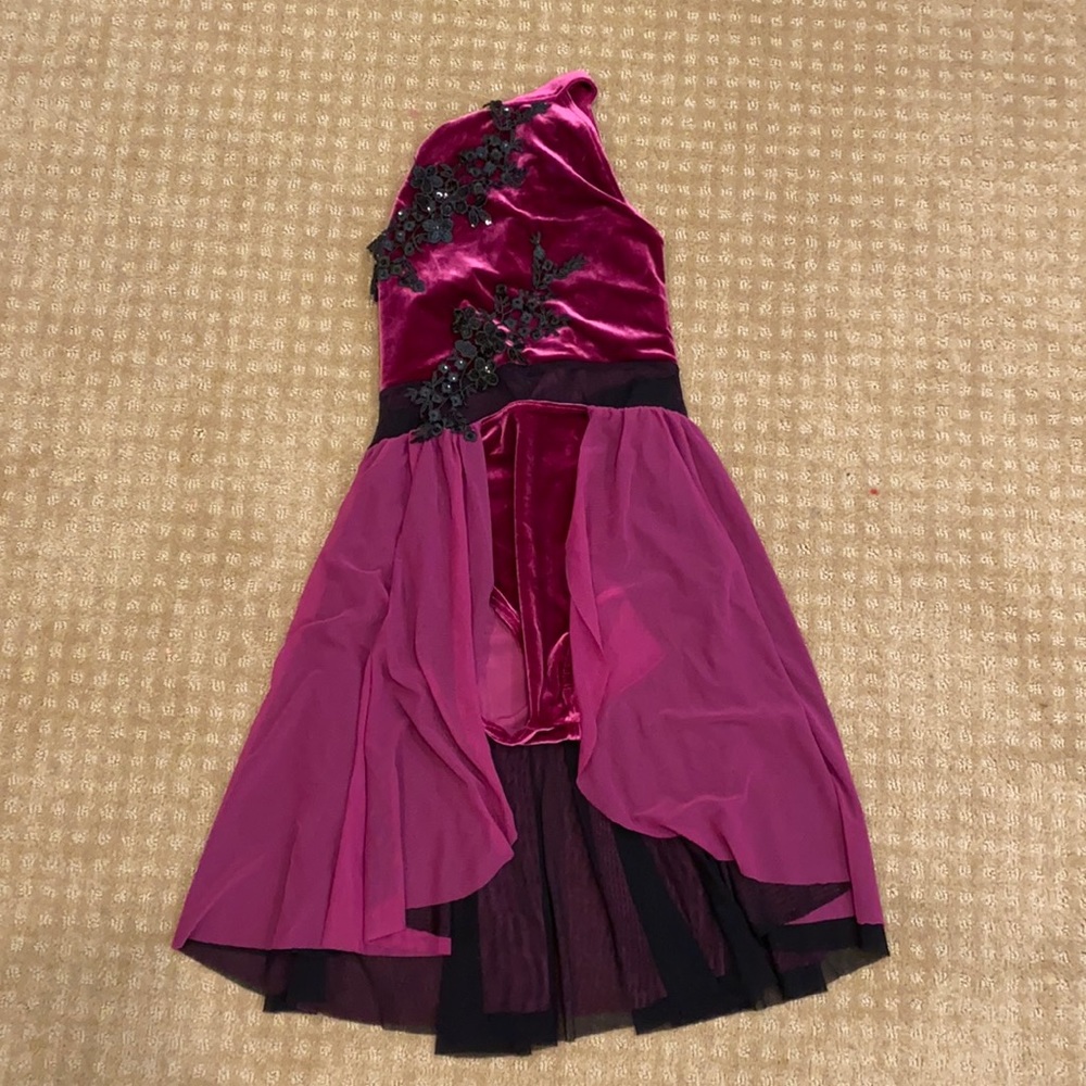 Girls Purple and Black Lyrical Dance Costume